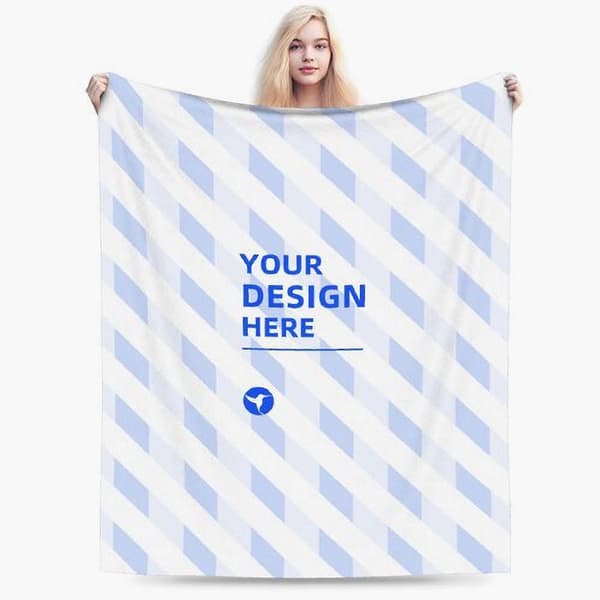 Luksus Drageskæl Gave Tæppe - Blødt Flanel Helårs Plaid med Dybt Blåt & Sort Retro Design, Maskinvaskbart S-edcvb200