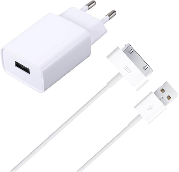 Laddare och kabel kompatibel med iPhone 4/4S, iPad 2/3/1, iPod Nano/Touch