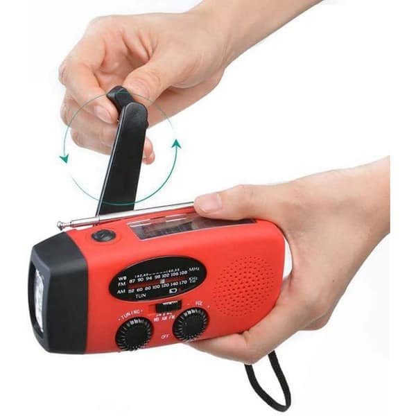 Nødradio med håndsving og 2000mAh batteribackup