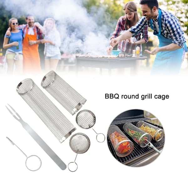 2 stk grillkurver i rustfritt stål med stativ - Xin Small 2PCS Small 2PCS Small 2PCS