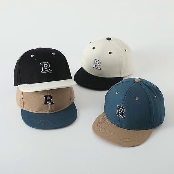 Baseballcaps for gutter og jenter med broderte bokstaver, solbeskyttelse, bomull, uformell for gutter og jenter, babybrun 48-53cm brown