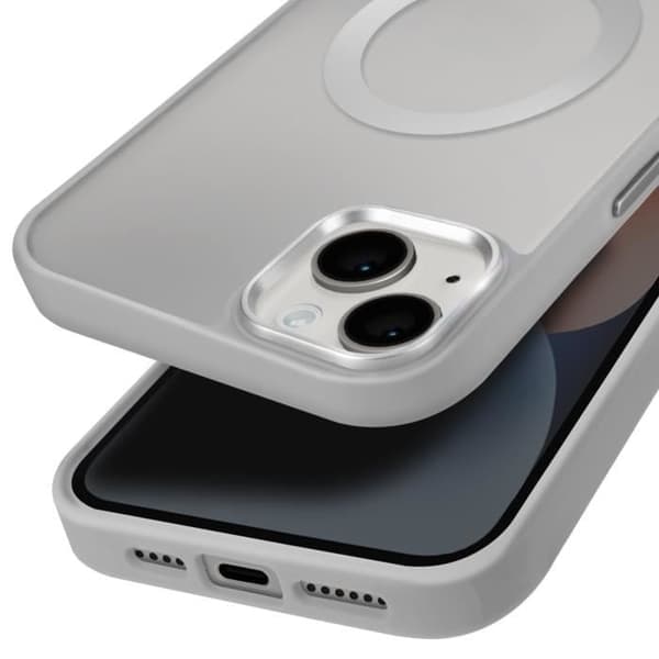 MagSafe-skal till iPhone 14 Matt Frostat Baksida Grå Kontur Grå