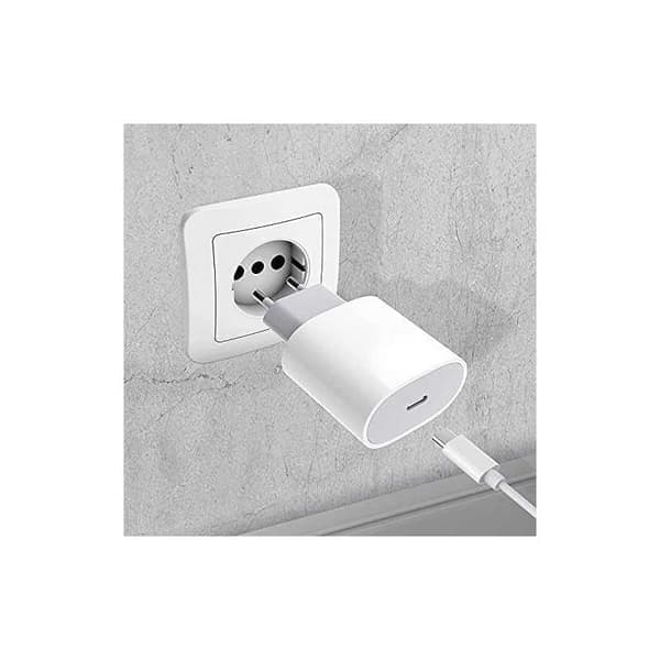 Komplett 20W USB-C høyhastighetslader med 2m Lightning-kabel hvit