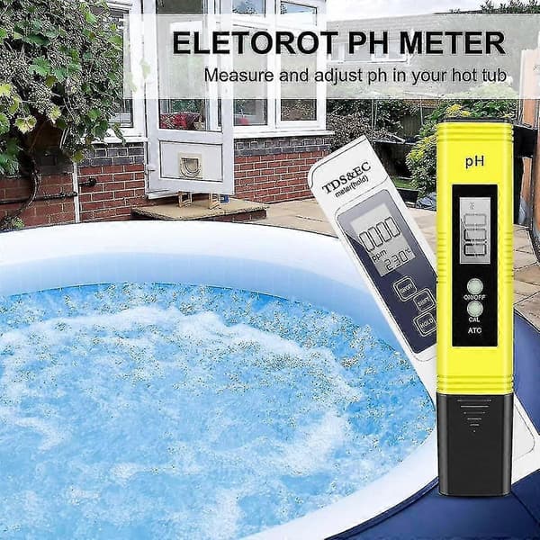 Elektronisk pH-måler TDS Vandkvalitetsmåler og pH-test til drikkevand, akvarier, swimmingpool