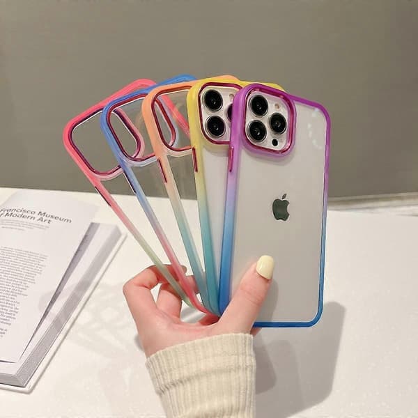 Til iPhone 13 Pro mobildekseldesign, [Ingen gulning] Støtsikkert beskyttende mobildeksel ultratynt, gul+blå