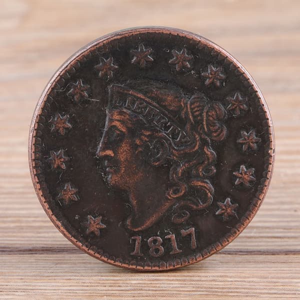 Vintage 1817 USA 1 Cent Mässing Minnesmyntsamling