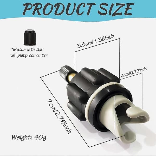 SUP-pumpadapter, universell elektrisk luftpump standard gummibåtsuppblåsningsadapter