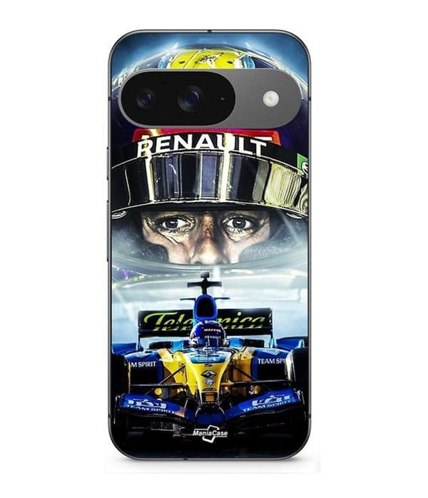 Cover - MANIACASE - Google Pixel 9 - Blød - Sort silikone - Design Renault R25 F1 Sort