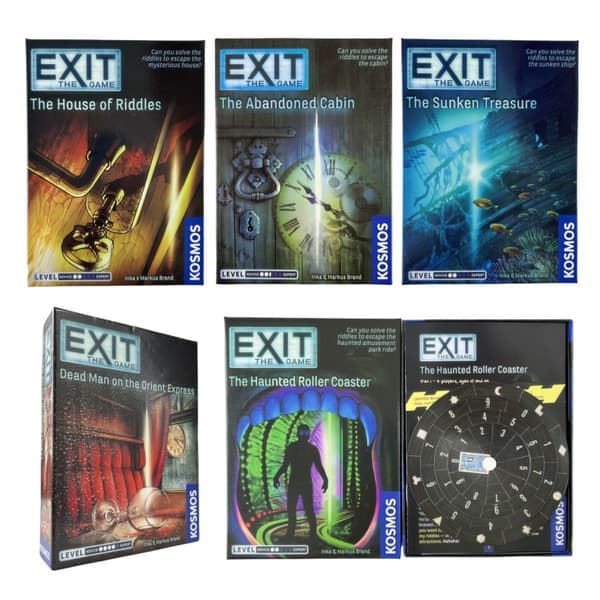 Exit Kortspil Den Forladte Hytte Den Hjemsøgte Rutsjebane Død Mand på Orientekspressen Gådernes Hus Brætspil DL08E-Exit-Haunted DL08E-Exit-Haunted