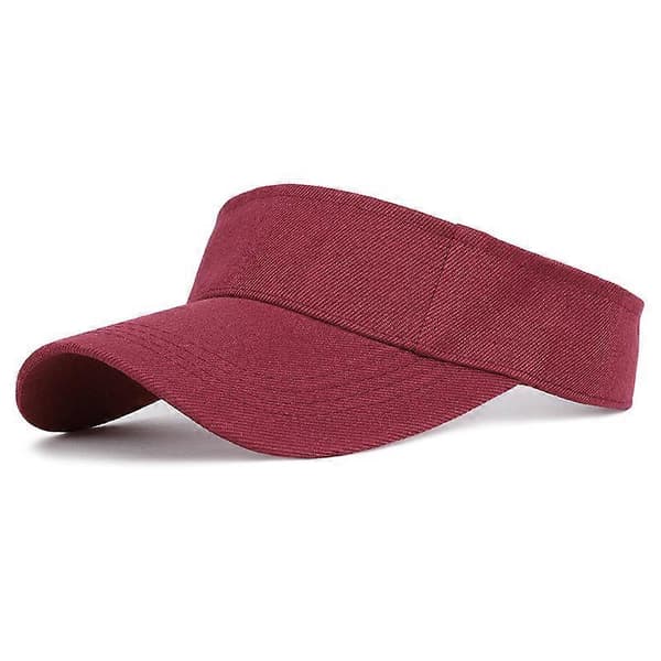 Unisex sportshat / strandhat, golfsolhat, UV-beskyttelse, solhat uden top (vinrød)