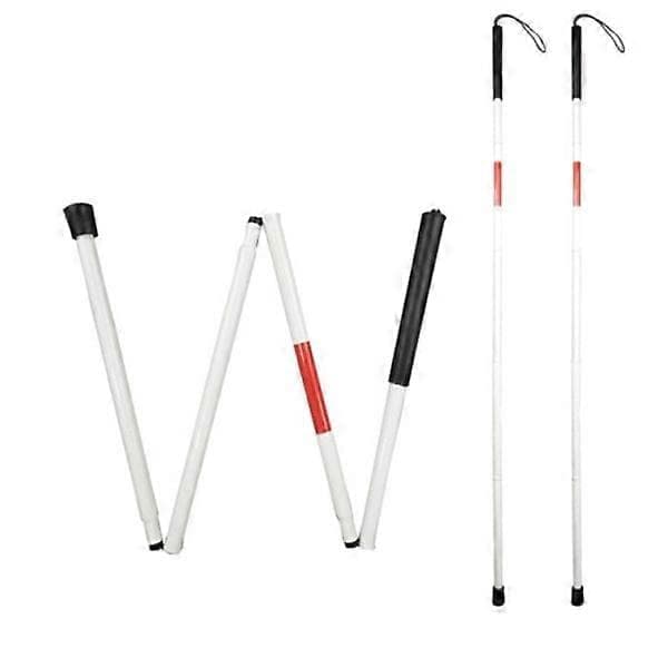 Blindestok, hvid stok, vandrestok til blinde, foldbar (123cm)