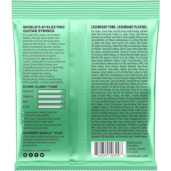 Ernie Ball Hyper Slinky Nickelpläterad Elgitarrsträng, Storlekar 8-42 (P02229) Hyper (8-42) Hyper (8-42)