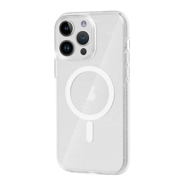 iPhone 15 Pro Max Mobilskal Stöttåligt med Glitter - Transparent Transparent