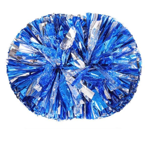 2 metallfolie cheerleading pomponger blå sølv blå sølv blue silver