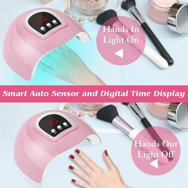 LED neglelampe, professionel negletørrer 54W, bærbar negletørrer med timer/sensor/LCD-display egnet