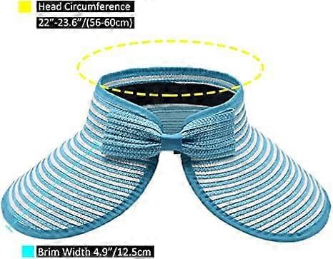 Dame Skygge Foldbar Stråhat Sommer Strand Foldbar Hat Floppy Bred Skygge Hat Dyb Stil Justerbar