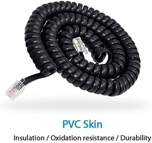 Telefonkabel, 4-pakning, 3M, modulær, spiral