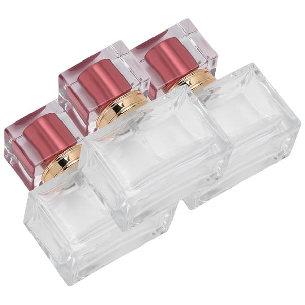 Rød påfyllbar parfymeflaske i glass, forstøver, 30 ml, 3-pakning