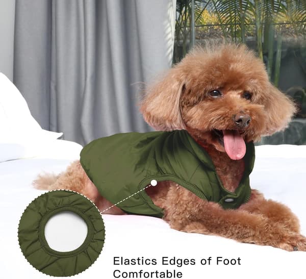 Vindtät Hundjacka med 2-Lagers Fleece Foder - Extra Varm och Mjuk Vinterjacka Grön L Green L
