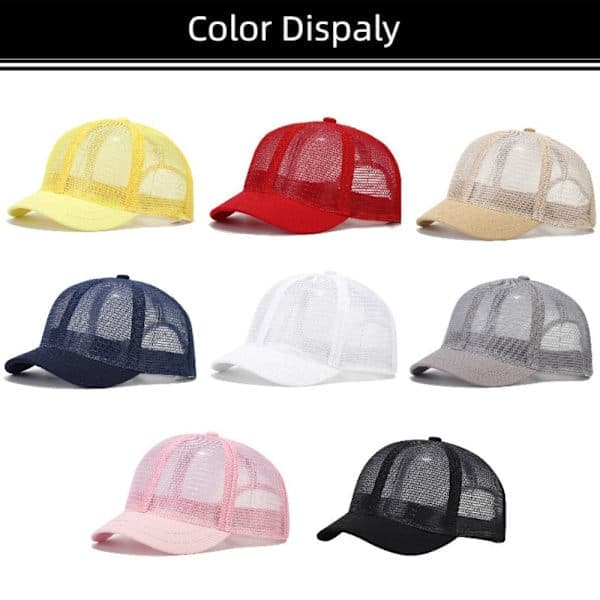 Ny kort visir baseballcaps full mesh pustende tynn skyggelue grå grey