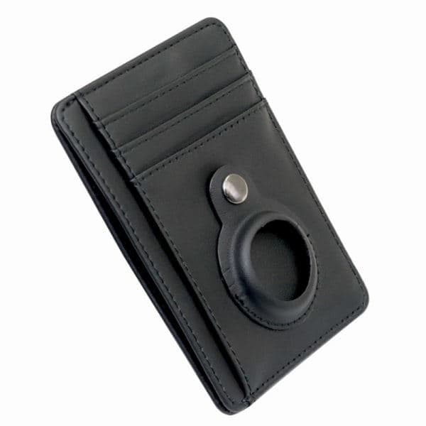 Korttikotelo RFID-signaalin estolla ja Airtag-pidikkeellä, musta Black