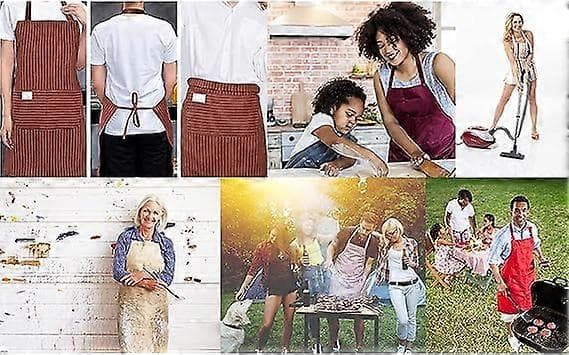 Justerbart forkle Unisex-forkle med lomme Matlagingsforklær for kvinner og menn Hjemmekjøkken Restaurant BBQ