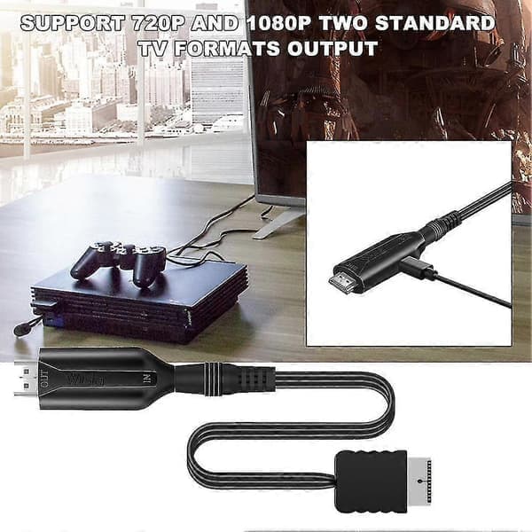 Til Playstation 2 PS2 til HDMI-kompatibelt adapterkabel HD RCA AV Audio Video