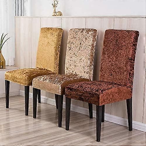 4st Tjock Sammet Stolsöverdrag Matsalsstol Överdrag Elastiskt Stretch Stolsöverdrag Fodral