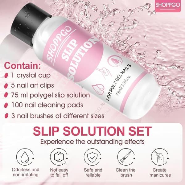 Poly Gel Slip Solution Kit - 150ml Slip Solution for Extension Poly Gel