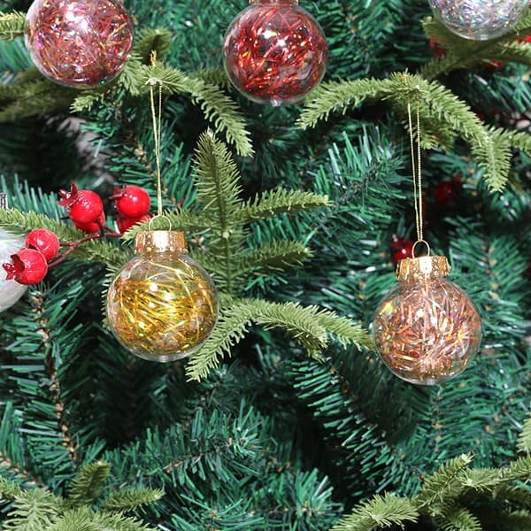 4 stk plast julekuler hengende juletrekule fest