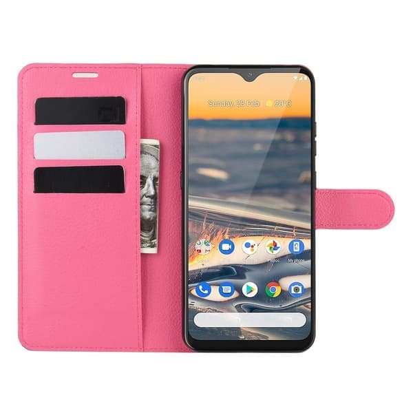 Nokia 5.3 - Litchi Plånboksfodral - Rosa Rosa