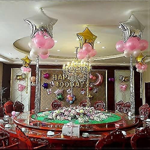 10 sølvglitrende stjernefolieballonger til bryllupsdagsfest