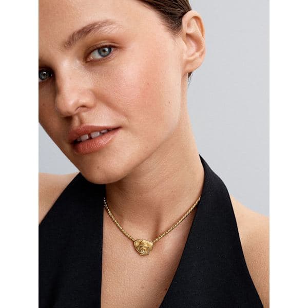 Pandora - Rose in Bloom Oversized Charm - 14k guldbelægning