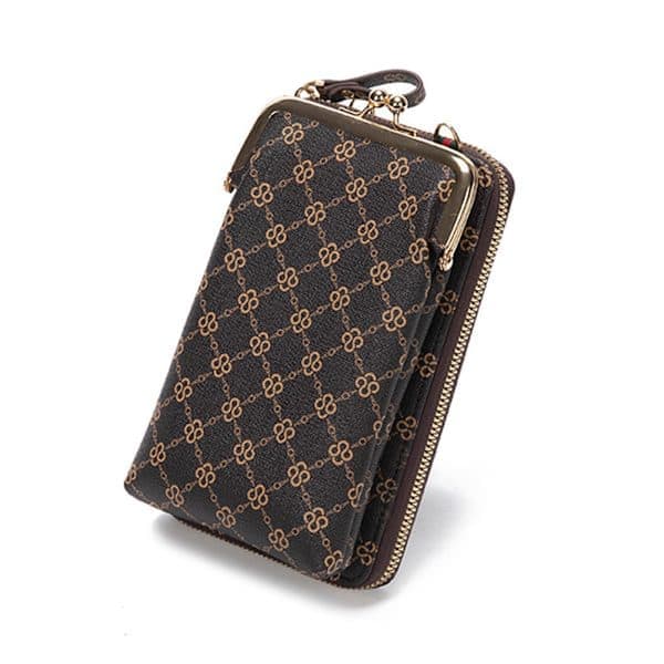 Dame Skuldertaske Crossbody Trykt Pung Mini Telefon Taske - Spot Salg Sort Sort Black