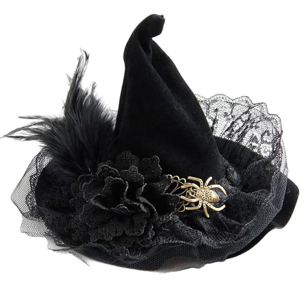 Gotisk stil edderkopper blomst fjær hårnål elegant heksehodeplagg for kvinner jenter Halloween utkledning seksjon 2