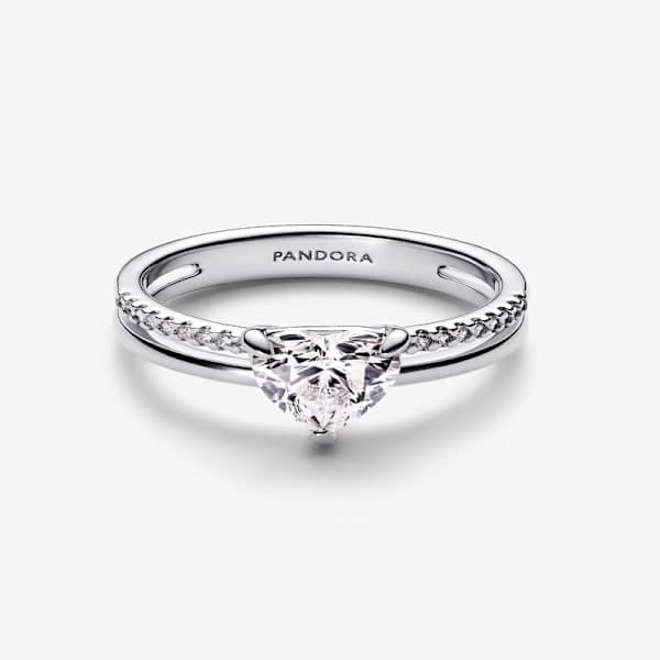 Pandora - Dobbelt rad hjertering - Sterlingsølv Omkrets: 52mm