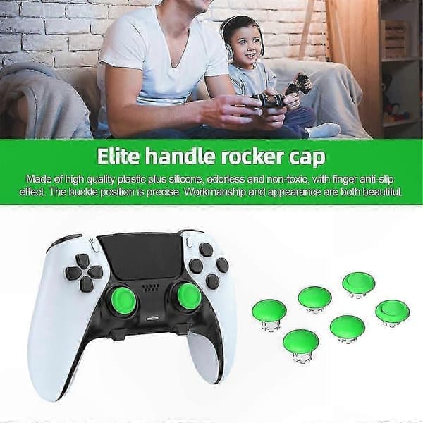 6-pack tumsticksgrepp för PS5 Edge Elite Controller Joystick Covers Svart