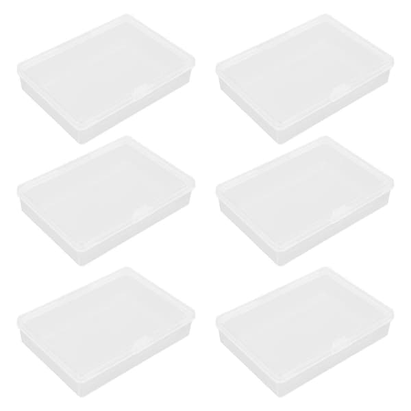 Liten kortförvaringslåda för förvaring 6 st transparent plastbehållare