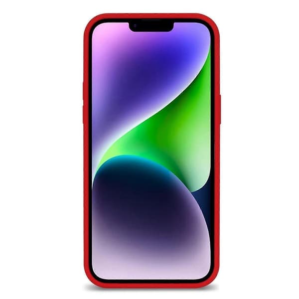 För iPhone 14 Solid Silikonskal Mjukt Fiberfoder Anti-Rep Stötsäkert Bakstycke Flerfärgad Stil F Style F