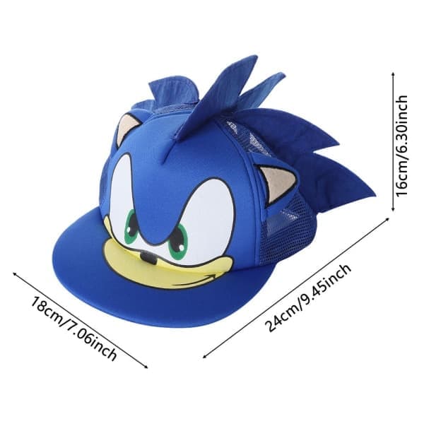 Søt tegneseriehette Sonic The Hedgehog-hette