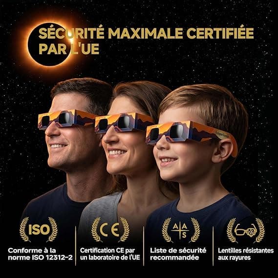 ISO CE-certificerede solformørkelsesbriller med farvede stel, sikker solbeskyttelse til voksne og børn ved formørkelsesobservation 20 stk. 20Pcs