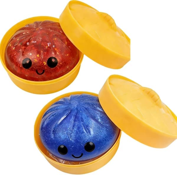 Skinnende Dumplingformet Myk og Søt Lekeboks - Stresslindrende Fingertupp Sensorisk Lekedeig 2stk-d 2pcs-d