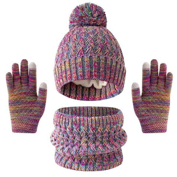 Fleecehatt, skjerf og hansker for barn - fortykket ensfarget for gutter og jenter, 3 stk vinterplagg grå aldersgruppe >8 år Grey Age Range >8Y
