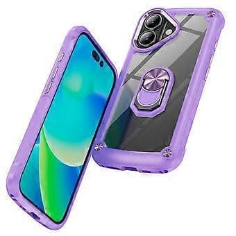 Etui til iPhone 16 Legeringslinseramme PC+TPU Stativ Telefonbakside (Stil D)