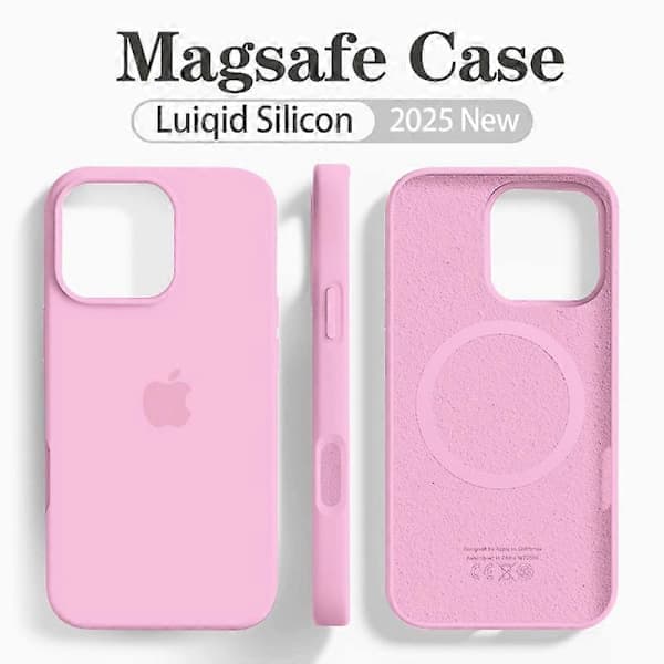 MagSafe flydende silikone iPhone-etui blødt magnetisk cover trådløs opladning til iPhone 16 Pro lyserød til iPhone 16 Pro Light Pink For iPhone 16 Pro