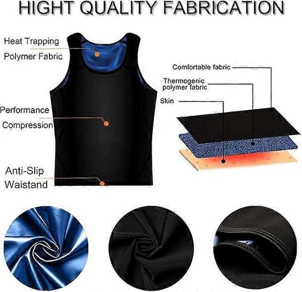 Svettväst för män i polymer, bastudräkt, träningsväst