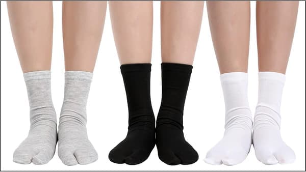 6 par unisex Tabi Flip Flop strumpor Getstrumpor Bomull Split Toe Tabi strumpor Elastiska för kvinnor och män, Flerfärgad