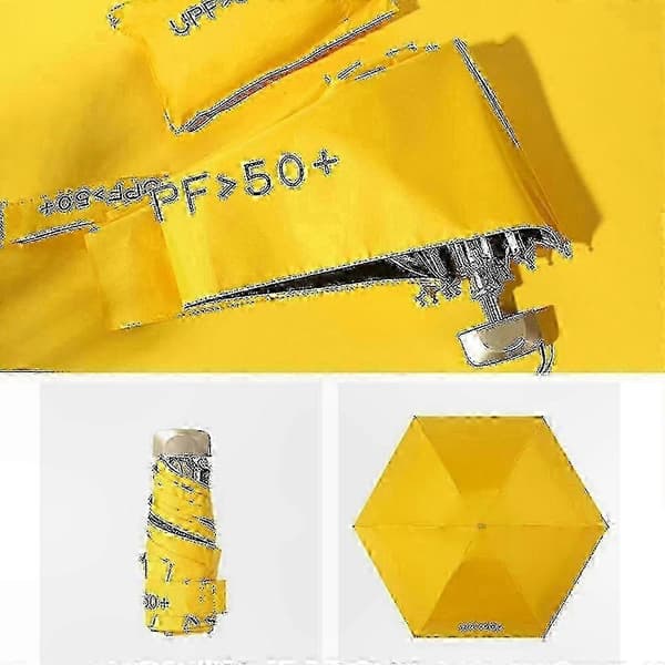 Reiseparaply UV-beskyttelse UPF 50+ for regn og sol, kompakt bærbar 92 cm