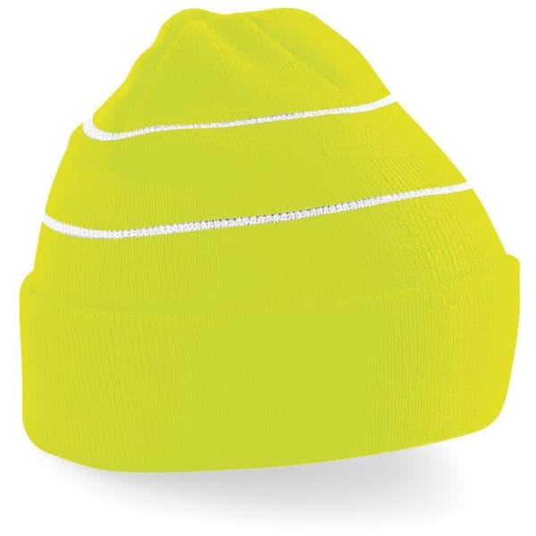 Beechfield Enhanced-viz Hi-Vis Strikket Vinterhue One Size Gul (Fluorescerende) One Size Yellow (Fluorescent)