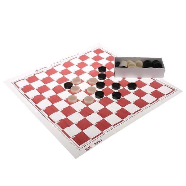 Bärbart 10x10 rutigt schackbräde internationella damer 40 dambrickor (FMY)